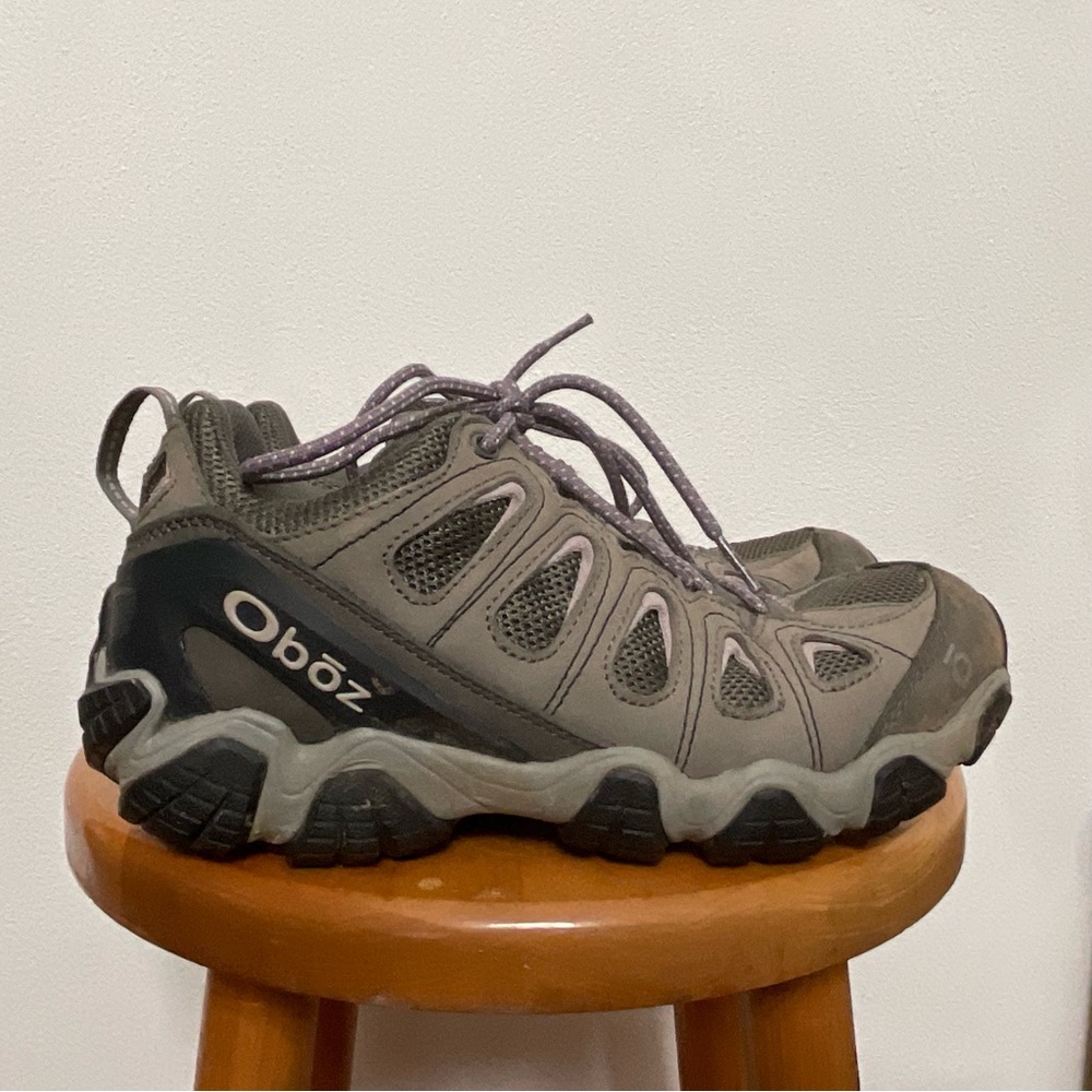 Oboz Gray, Purple Sawtooth II Low Hiking Boots Size 10 Camping Outdoor Lace Up